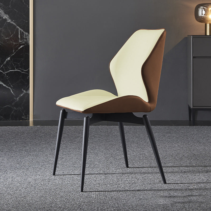 Home Dining Room Chair Faux Leather Side Wingback Armless Chair