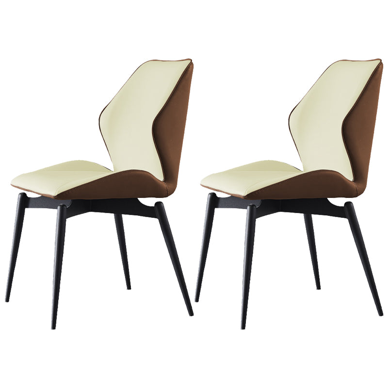 Home Dining Room Chair Faux Leather Side Wingback Armless Chair