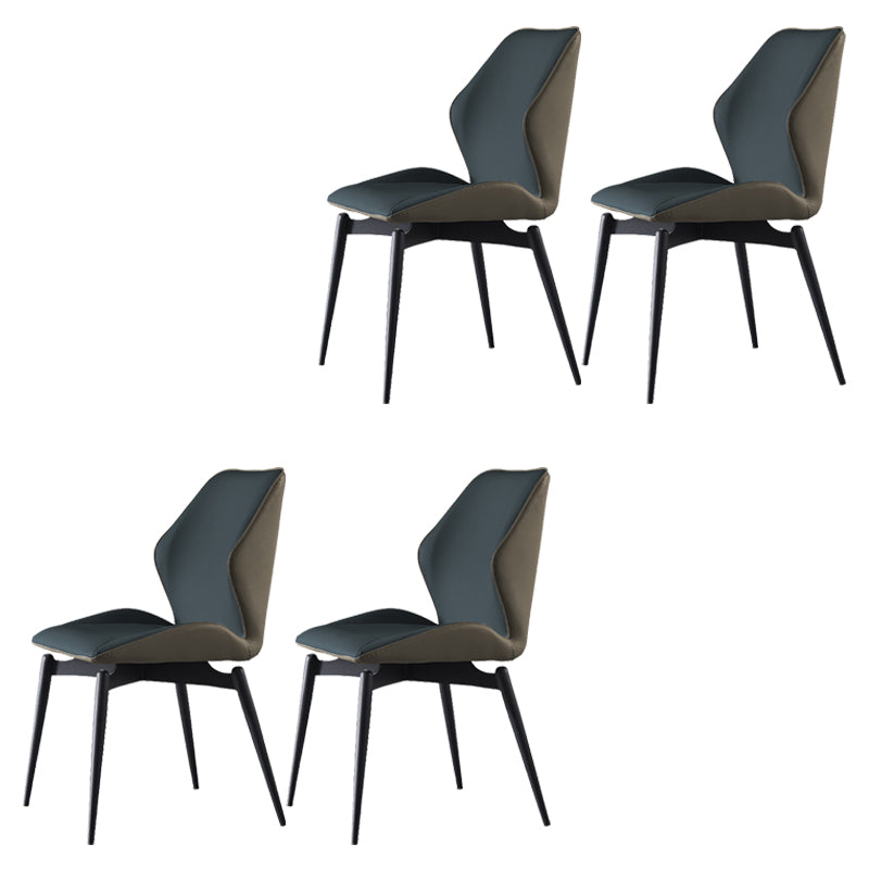 Home Dining Room Chair Faux Leather Side Wingback Armless Chair