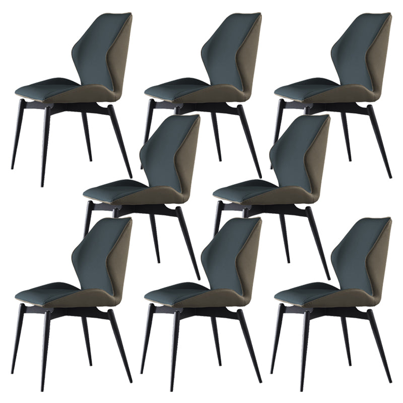 Home Dining Room Chair Faux Leather Side Wingback Armless Chair