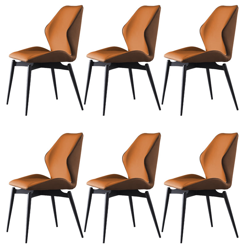 Home Dining Room Chair Faux Leather Side Wingback Armless Chair