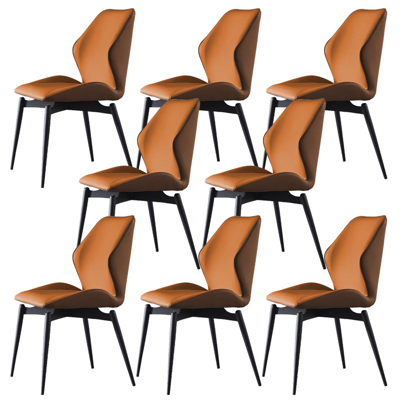 Home Dining Room Chair Faux Leather Side Wingback Armless Chair