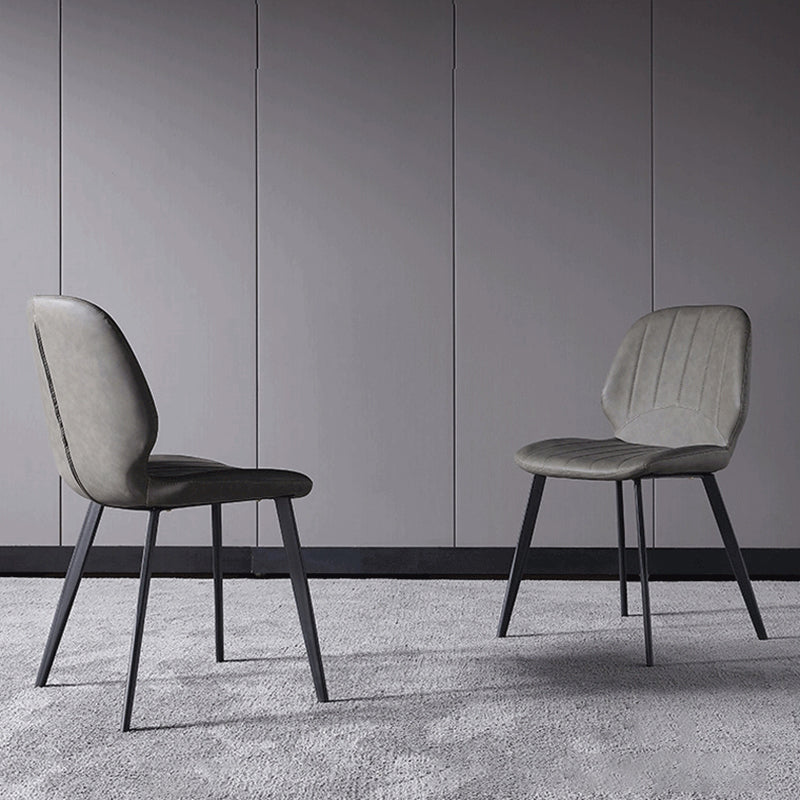 Industrial Dining Side Chair Wingback PU Leather Dining Chair