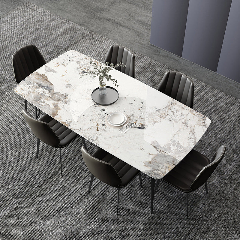 Industrial Dining Side Chair Wingback PU Leather Dining Chair