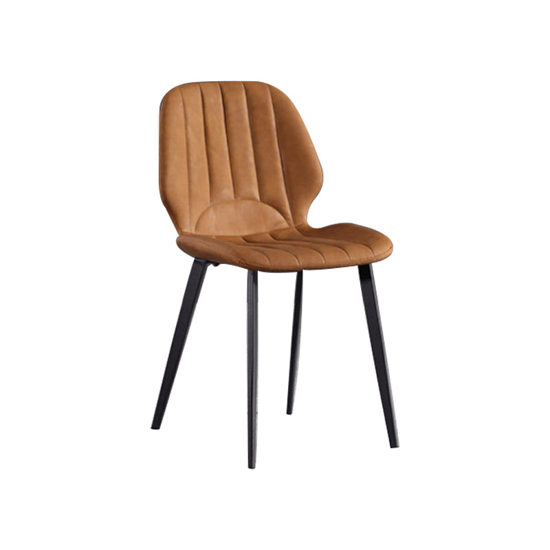 Industrial Dining Side Chair Wingback PU Leather Dining Chair