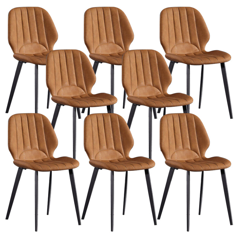 Industrial Dining Side Chair Wingback PU Leather Dining Chair