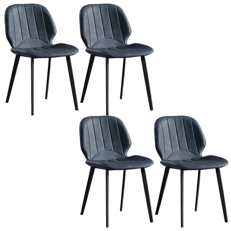 Industrial Dining Side Chair Wingback PU Leather Dining Chair