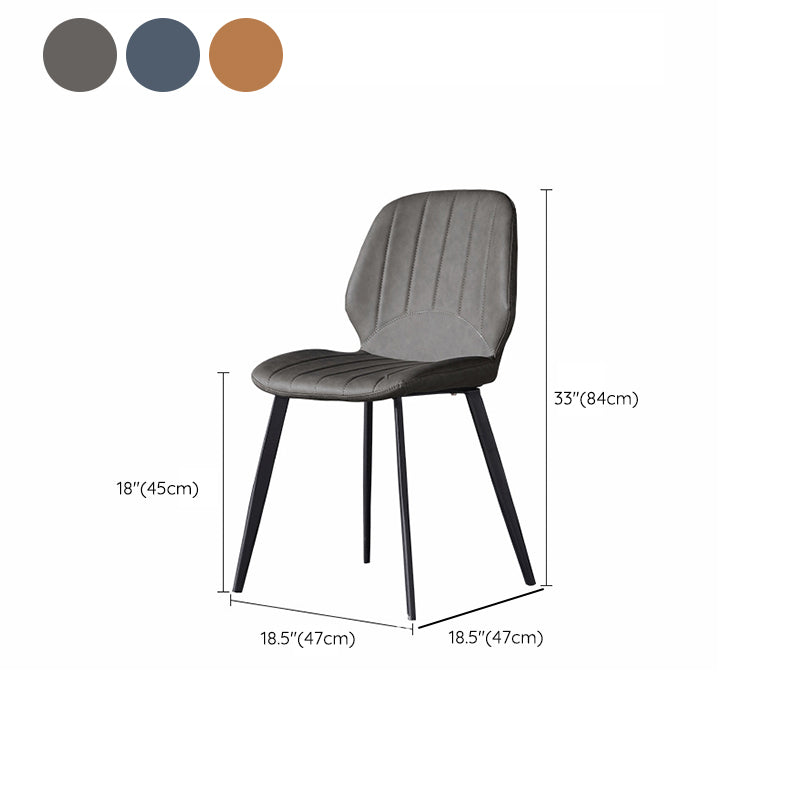 Industrial Dining Side Chair Wingback PU Leather Dining Chair