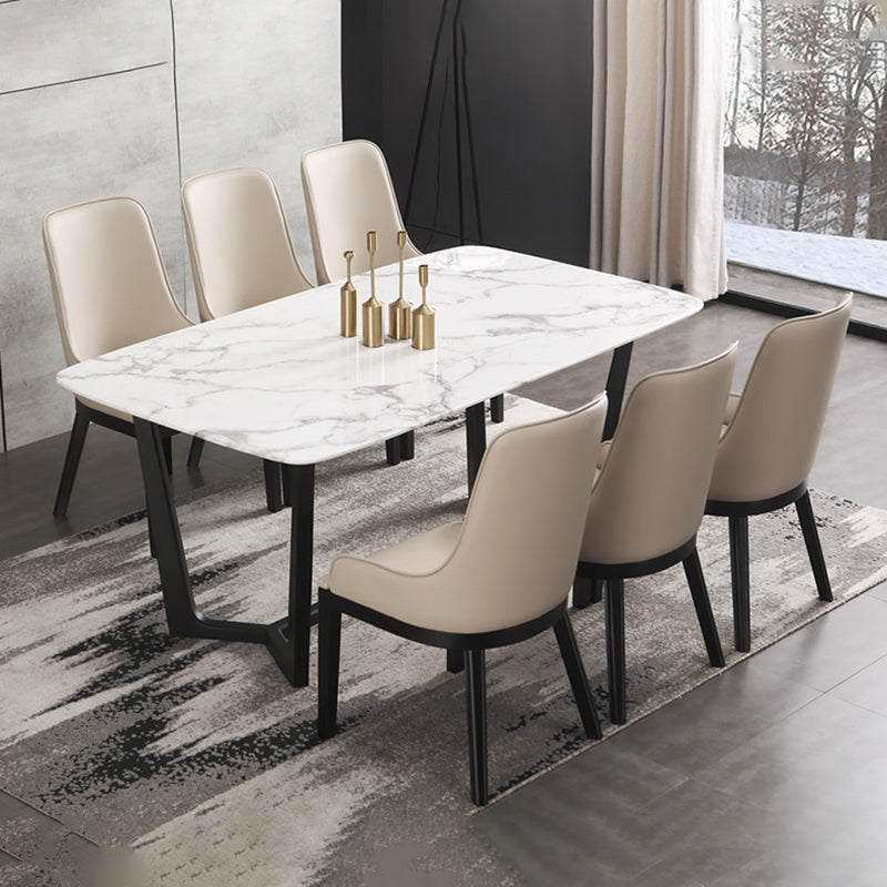 Modern Style Faux Leather Chairs Arm Side Chairs with Wooden Legs for Home Use