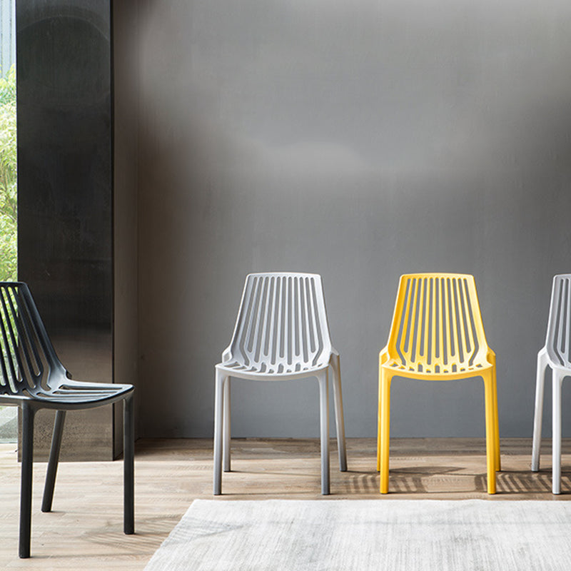 Nordic Style Armless Side Chairs Plastic Chair with 4 Legs for Home Use