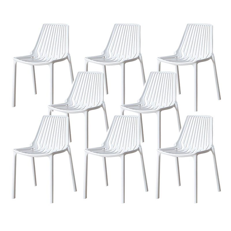 Nordic Style Armless Side Chairs Plastic Chair with 4 Legs for Home Use