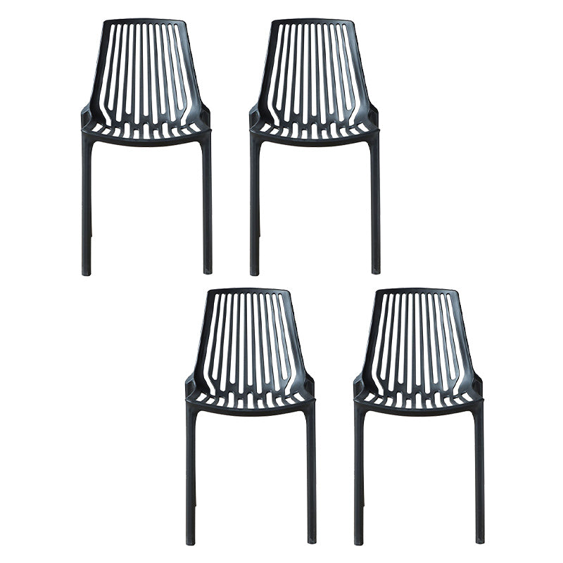 Nordic Style Armless Side Chairs Plastic Chair with 4 Legs for Home Use
