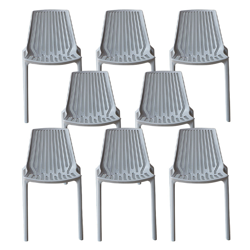 Nordic Style Armless Side Chairs Plastic Chair with 4 Legs for Home Use