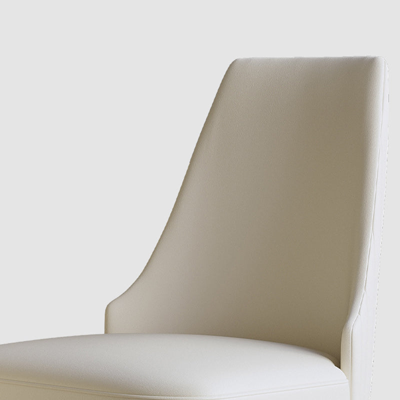 Glam Style Faux Leather Chair Armless Side Chairs with Metal Legs