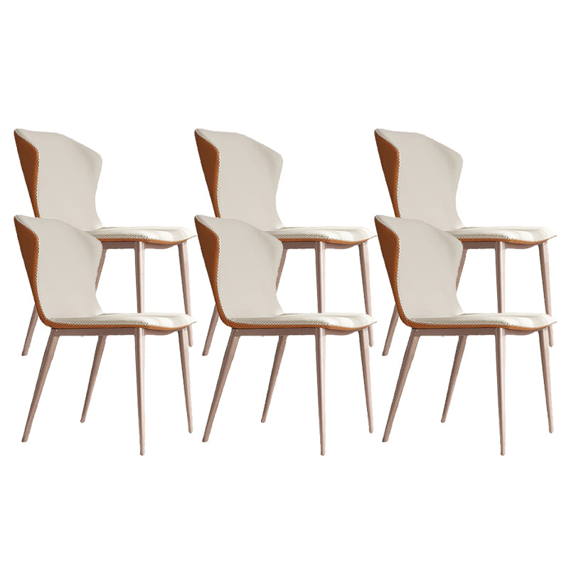 Contemporary Wingback Side Chairs Armless Side Chairs with Metal Legs
