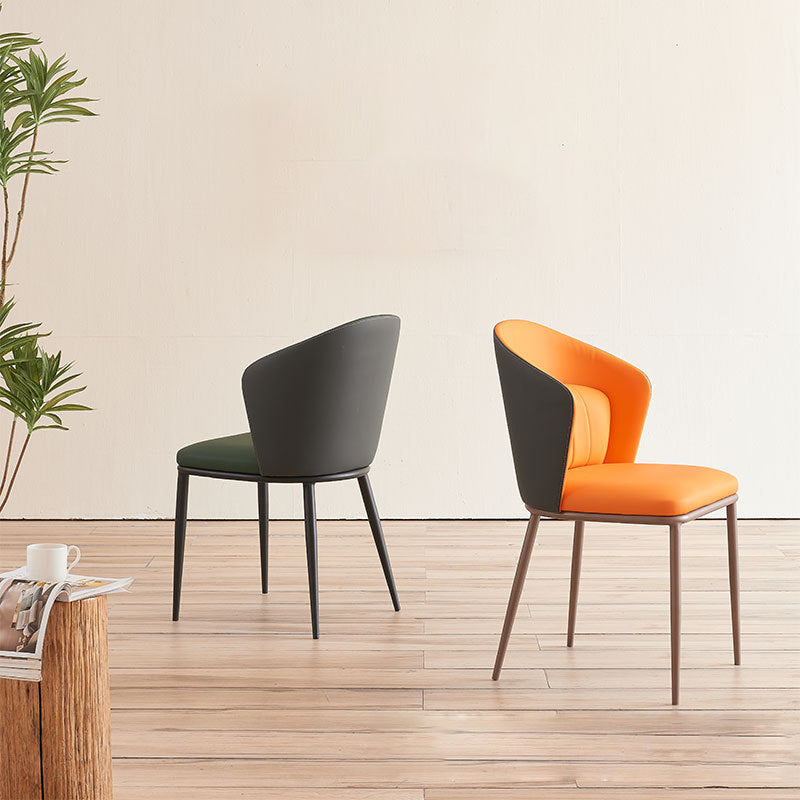 Contemporary Style Chair Armless Side Chairs with Metal Legs