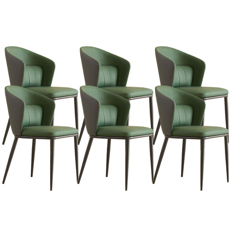 Contemporary Style Chair Armless Side Chairs with Metal Legs