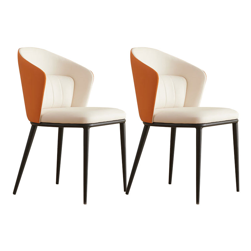 Contemporary Style Chair Armless Side Chairs with Metal Legs