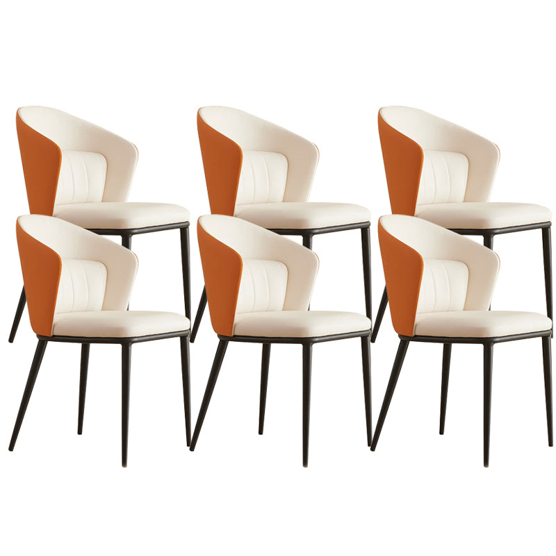 Contemporary Style Chair Armless Side Chairs with Metal Legs