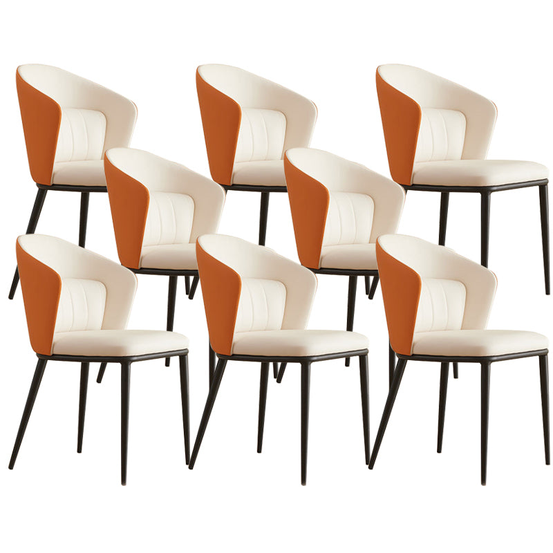 Contemporary Style Chair Armless Side Chairs with Metal Legs