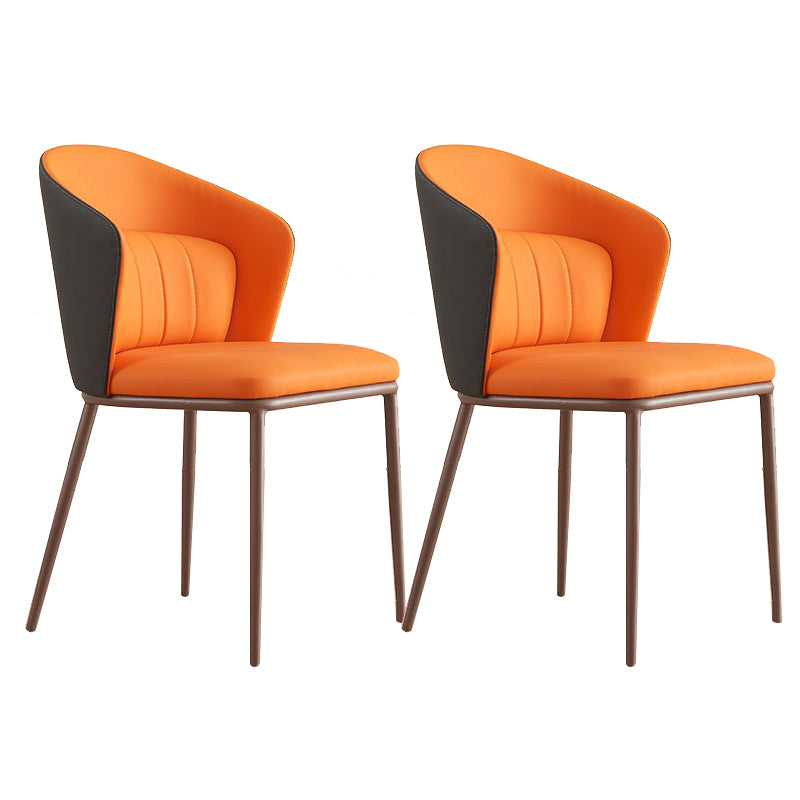 Contemporary Style Chair Armless Side Chairs with Metal Legs