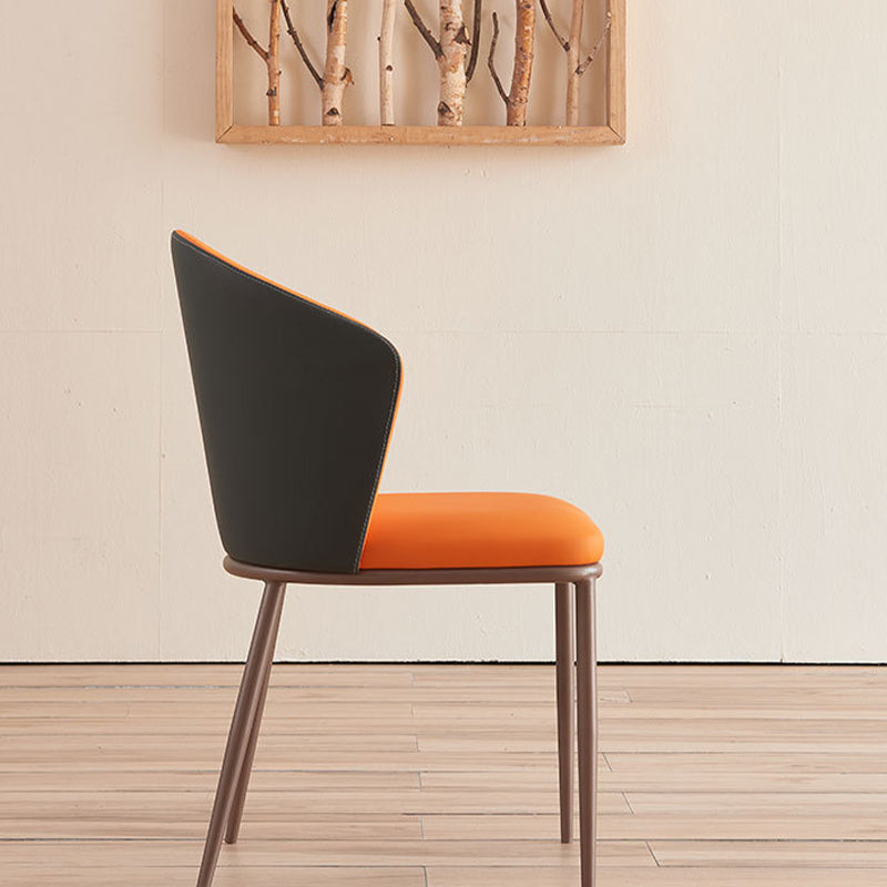 Contemporary Style Chair Armless Side Chairs with Metal Legs