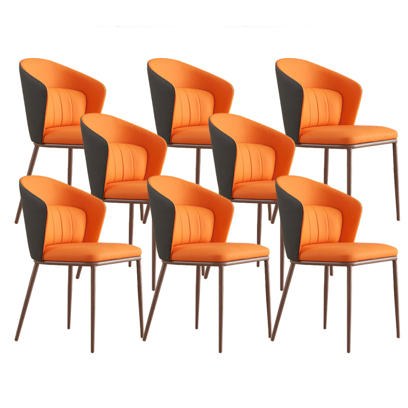 Contemporary Style Chair Armless Side Chairs with Metal Legs