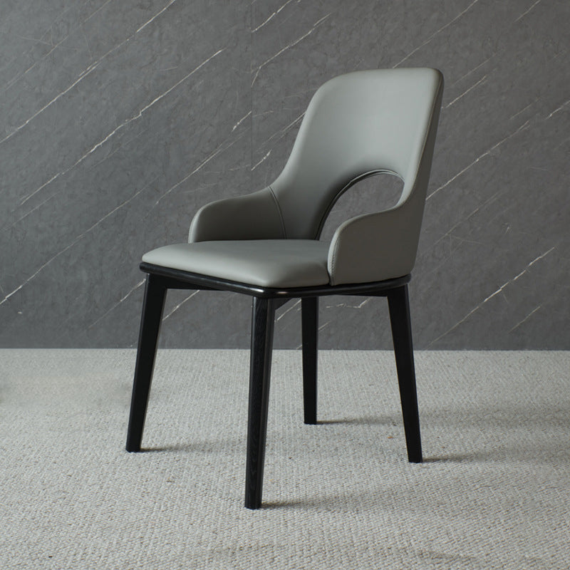 Contemporary Open Back Dining Chairs Armless Side Chairs with Wood Legs for Kitchen