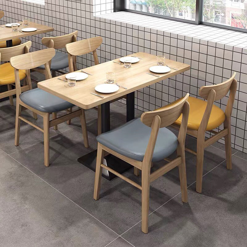 Wood Open Back Dining Chairs Contemporary Upholstered Dining Chairs