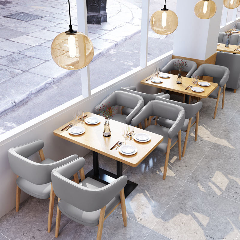 Open Back Dining Chairs Contemporary Upholstered Dining Chairs in Grey