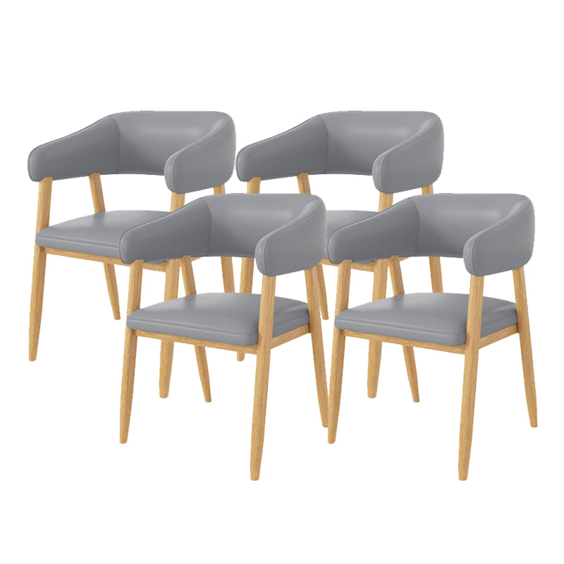 Open Back Dining Chairs Contemporary Upholstered Dining Chairs in Grey