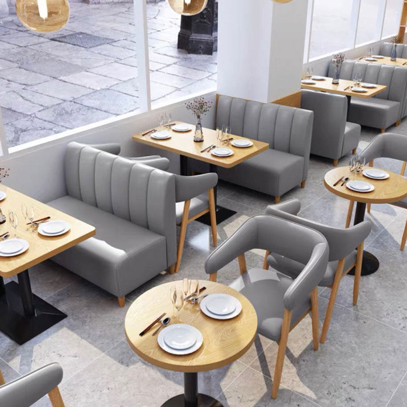 Open Back Dining Chairs Contemporary Upholstered Dining Chairs in Grey