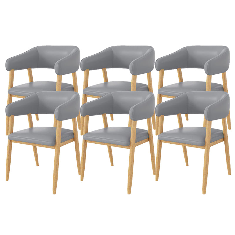 Open Back Dining Chairs Contemporary Upholstered Dining Chairs in Grey