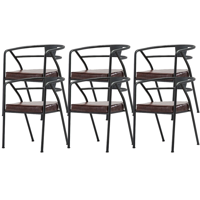 Industrial Upholstered Dining Chairs Metal Open Back Dining Chairs