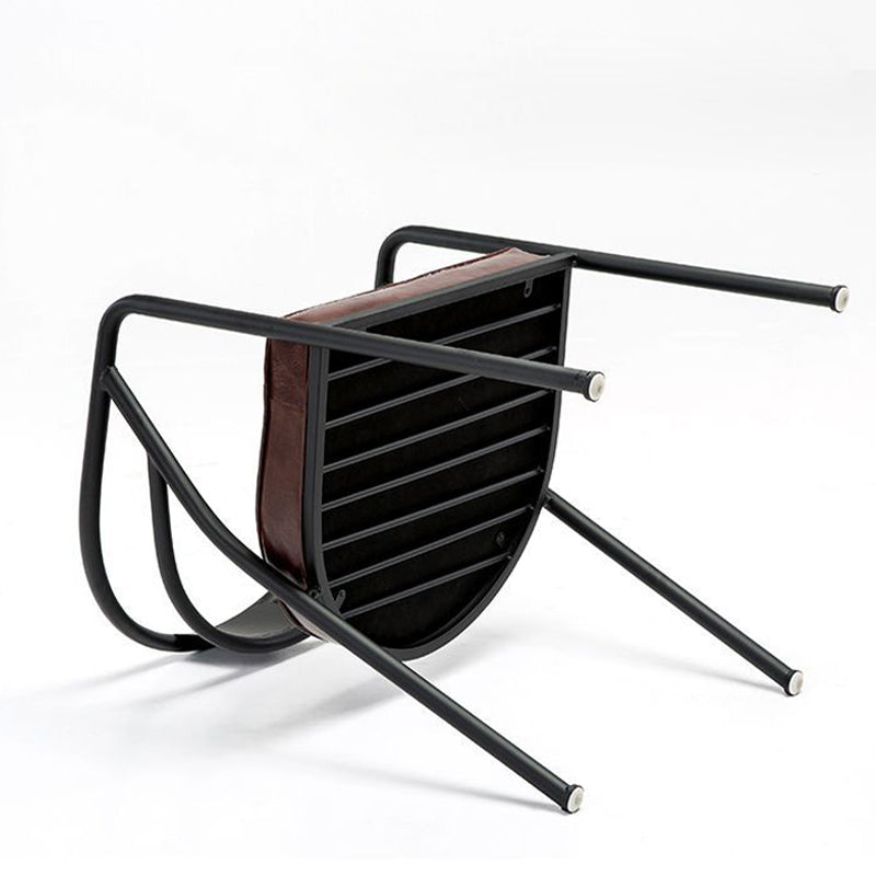 Industrial Upholstered Dining Chairs Metal Open Back Dining Chairs