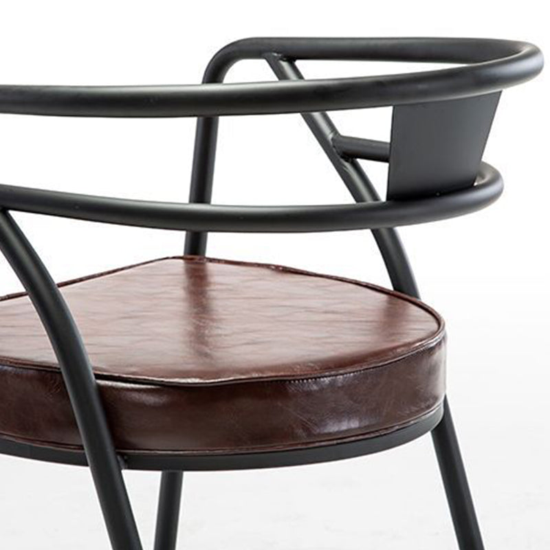 Industrial Upholstered Dining Chairs Metal Open Back Dining Chairs