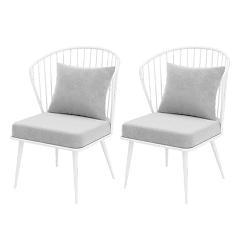 Metal Kitchen Dining Chairs Windsor Back Arm Chairs in White