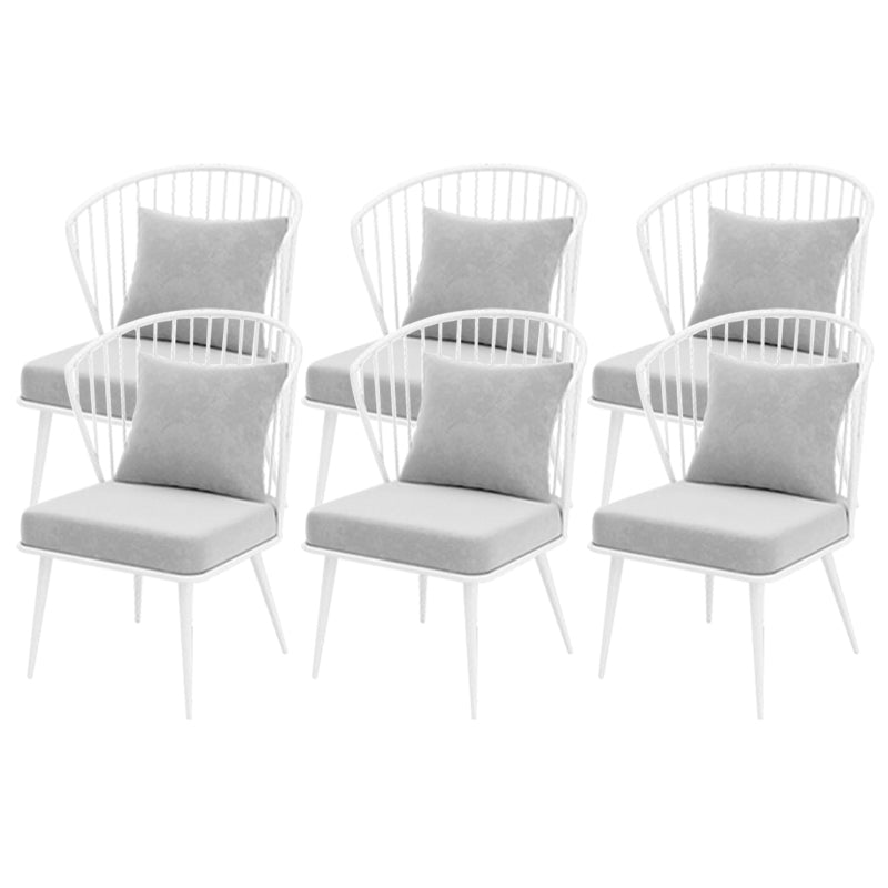 Metal Kitchen Dining Chairs Windsor Back Arm Chairs in White