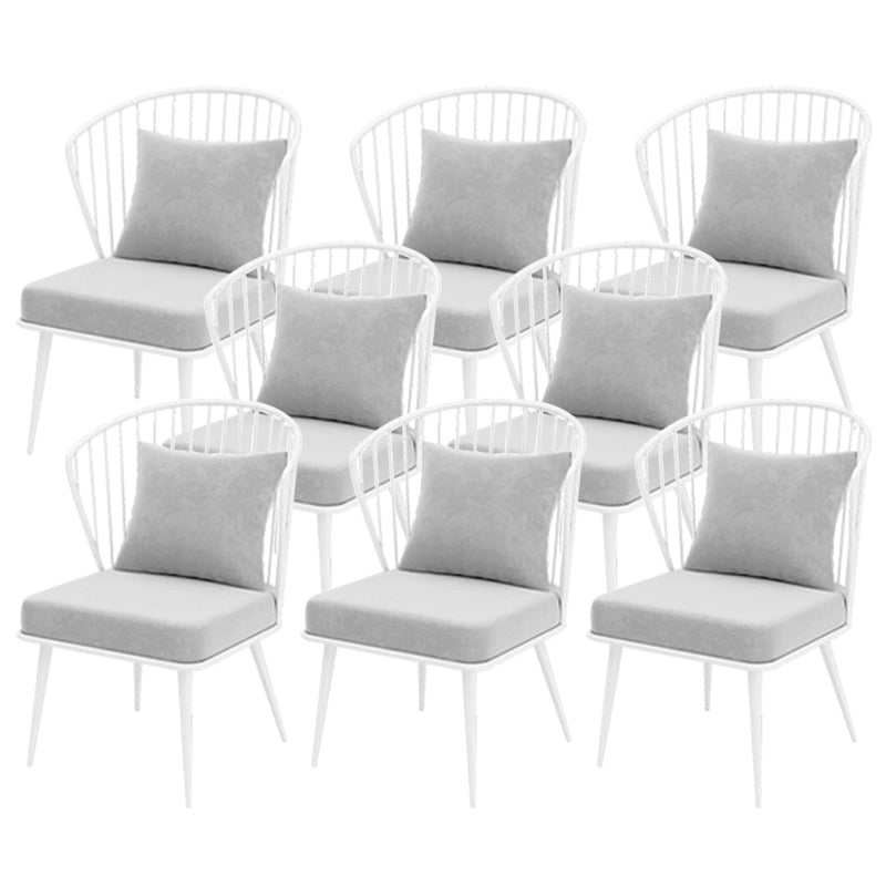 Metal Kitchen Dining Chairs Windsor Back Arm Chairs in White