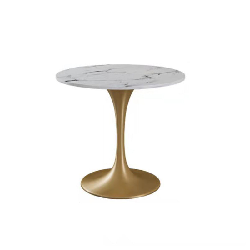Contemporary Round Dining Table White Stone Top Table for Home