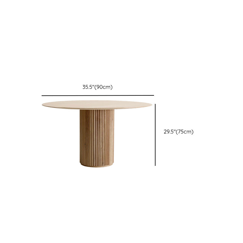 Round Pedestal Base Dining Table Modern Wood Table for Kitchen
