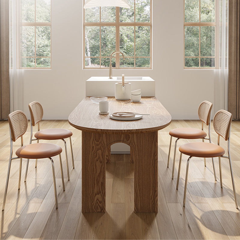 Modern Style Wooden Table Free Form Table with 3 Legs for Home