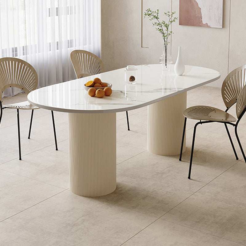 Modern White Dining Table Stone Dining Table for Kitchen Use