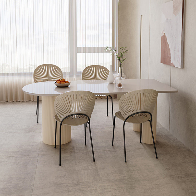 Modern White Dining Table Stone Dining Table for Kitchen Use
