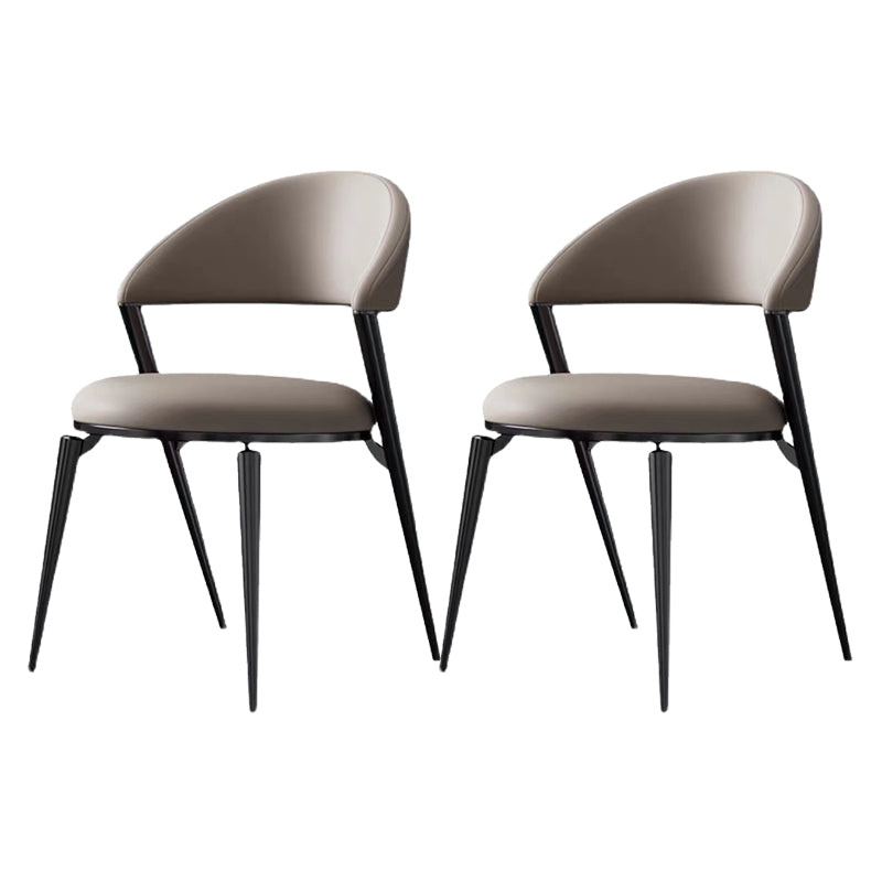 Contemporary Dining Chairs Faux Leather Upholstered Armless Side Chair