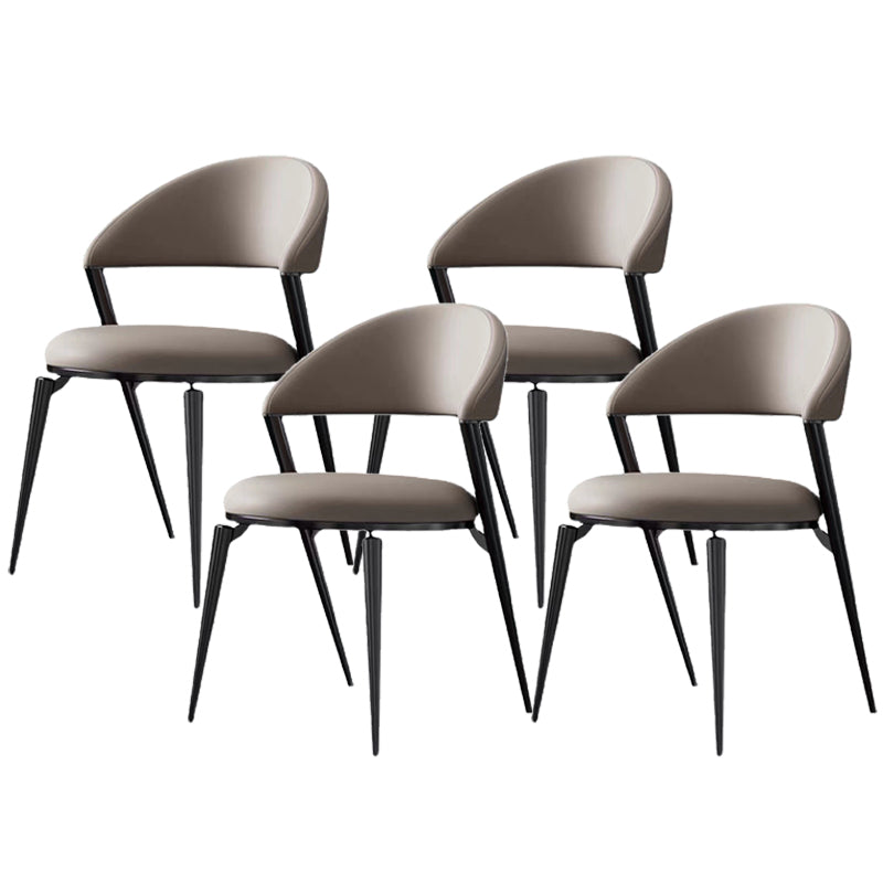 Contemporary Dining Chairs Faux Leather Upholstered Armless Side Chair