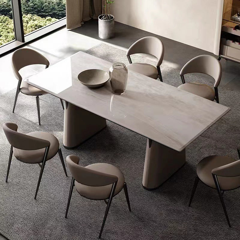 Contemporary Dining Chairs Faux Leather Upholstered Armless Side Chair