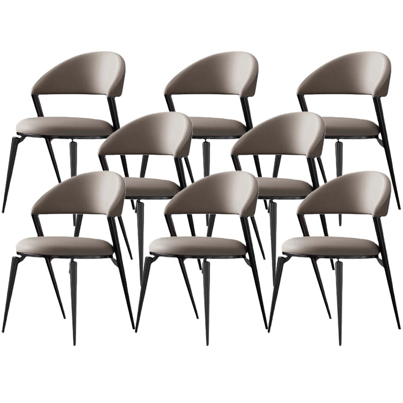 Contemporary Dining Chairs Faux Leather Upholstered Armless Side Chair