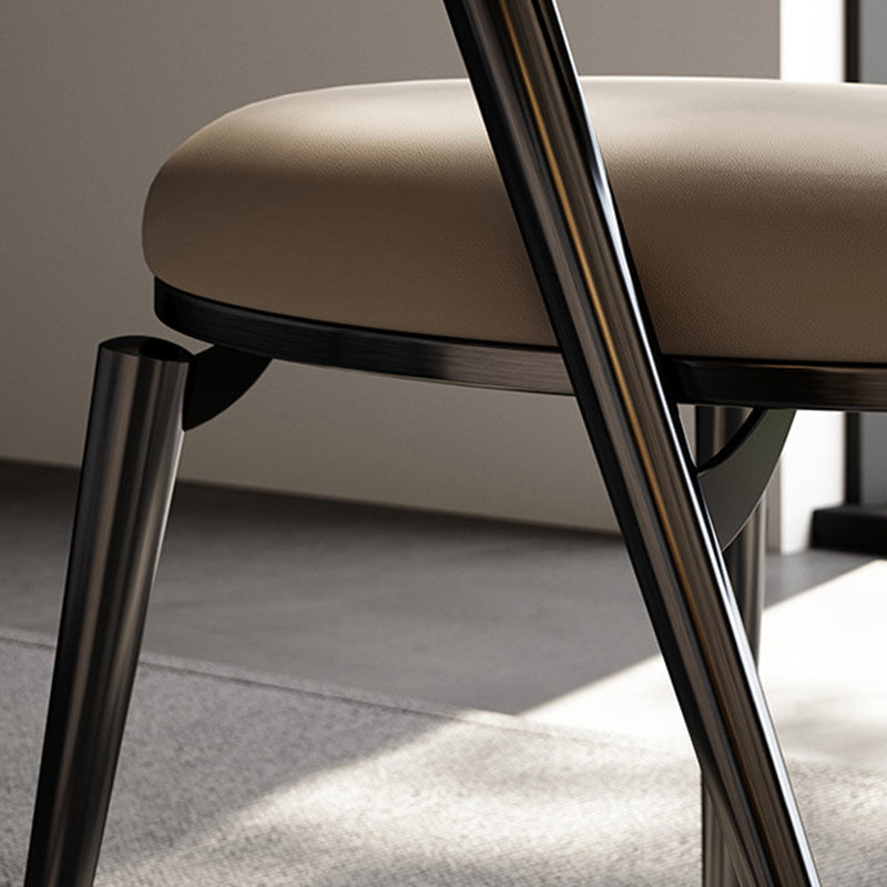 Contemporary Dining Chairs Faux Leather Upholstered Armless Side Chair