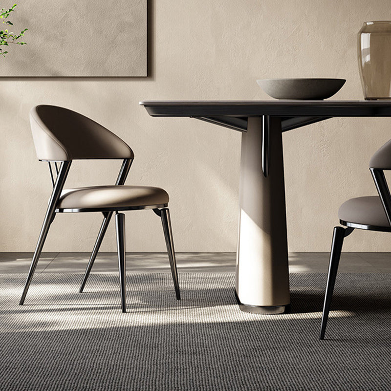 Contemporary Dining Chairs Faux Leather Upholstered Armless Side Chair